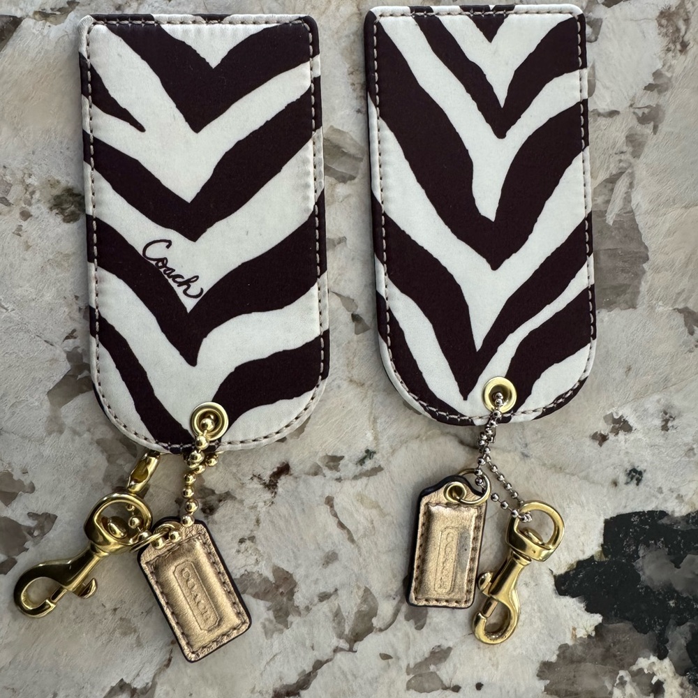 Coach Zebra Pattern Luggage Tags